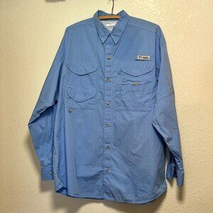 Columbia PFG Performance Fishing Gear Light Blue‎ Men's Size M